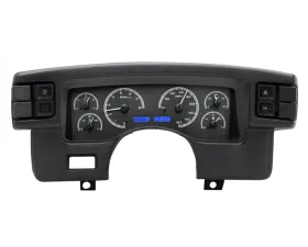 Dakota Digital VHX-90F-MUS-K-B VHX System Black Alloy Face Blue Display Ford Mustang 1990-1993