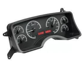 Dakota Digital VHX-90F-MUS-K-R VHX System Black Alloy Face Red Display Ford Mustang 1990-1993