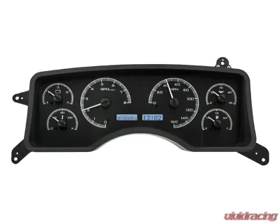 Dakota Digital VHX System Black Alloy Face White Display for 1990-1993 Ford Mustang - VHX-90F-MUS-K-W