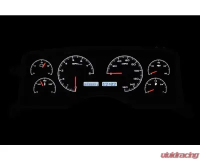 Dakota Digital VHX System Black Alloy Face White Display for 1990-1993 Ford Mustang - VHX-90F-MUS-K-W