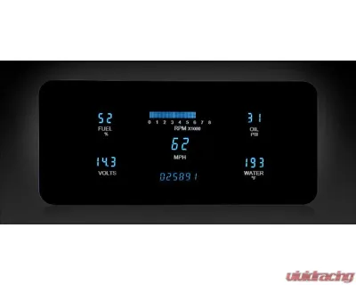 Dakota Digital CLK-63J-WJ Blue Teal Digital Clock for Jeep Wagoneer J-Trucks 1963-1972 - CLK-63J-WJ