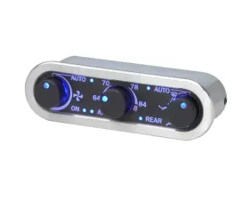 Dakota Digital Three-Knob Digital Climate Controller for Vintage Air Gen IV Black Alloy Chrome Blue