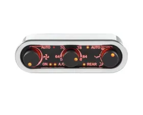 Dakota Digital Three-Knob Digital Climate Controller for Vintage Air Gen IV, Silver Alloy Chrome Red