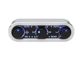 Dakota Digital Three-Knob Digital Climate Controller for Vintage Air Gen IV Black Alloy/Satin Blue