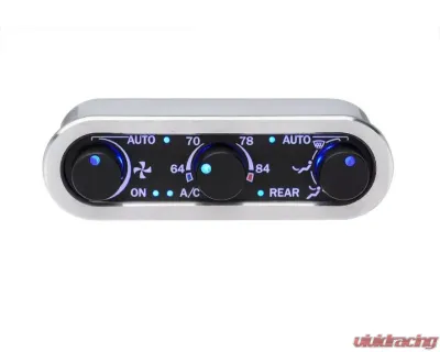 Dakota Digital Three-Knob Digital Climate Controller for Vintage Air Gen IV Black Alloy/Satin Blue - DCC-3000HS-K-B