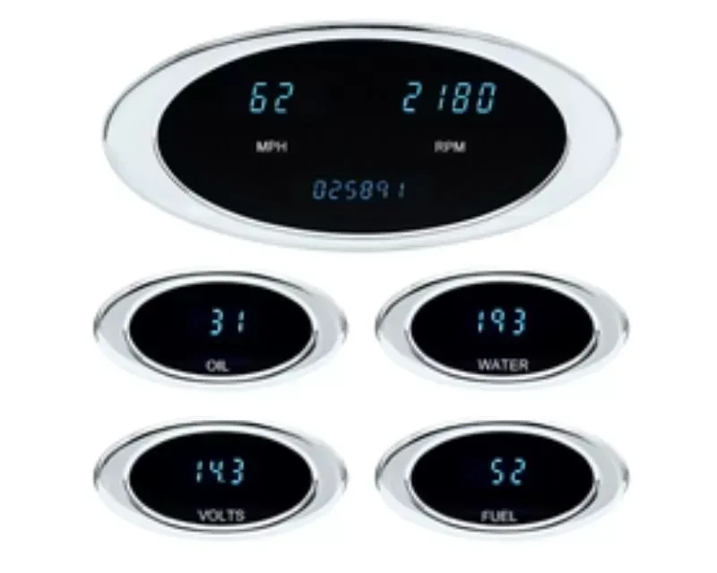 Dakota Digital Ion Series 6 Gauge Kit MPH, Degree Fahrenheit Chrome Blue - ION-50-1-C-B