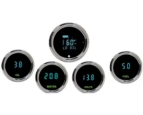 Dakota Digital ODYR-50-1 5 Gauge Kit Teal Black for Classic Cars