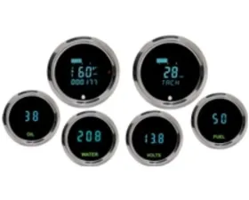 Dakota Digital SLX-60-1-K 6 Gauge Kit Black Blue for 1967-1972 Chevy C10