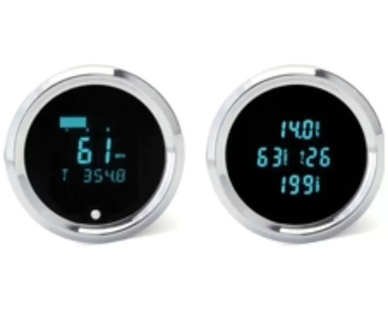 Dakota Digital Dual 3-3/8 Round Gauge Kit Black Blue - SLX-61-1-K