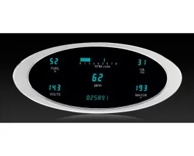 Dakota Digital VFD3-1011-T 5 Gauge Universal Elliptical Designer Series Teal 9.5