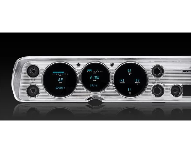 Dakota Digital Instrument System without A/C Vents Blue Chevrolet Chevelle | El Camino 1965 - VFD3-65C-CVL-B