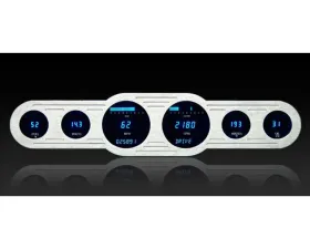 Dakota Digital 6 Gauge Universal 4 x 18 Street Rod Panel Instrument System Blue Teal