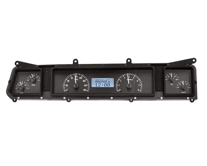 Dakota Digital VHX Instruments Black Alloy Background White Chevrolet Caprice | Impala 1966-1970 - VHX-66C-IMP-K-W