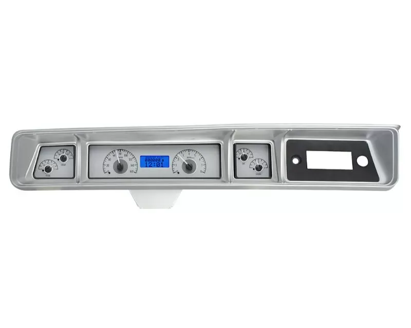 Dakota Digital VHX Instruments Silver Alloy Background Blue Chevrolet Caprice | Impala 1966-1970 - VHX-66C-IMP-S-B