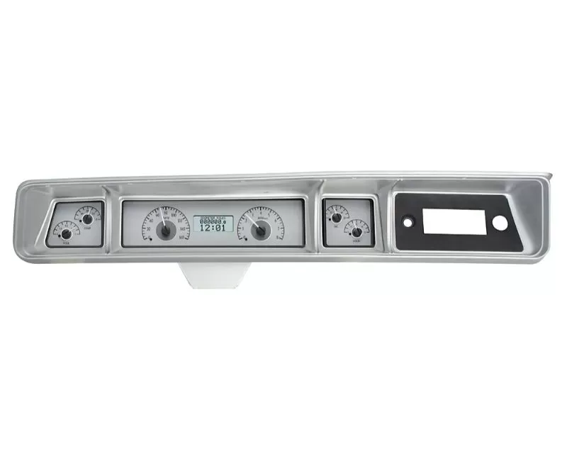 Dakota Digital VHX Instruments Silver Alloy Background White Chevrolet Caprice | Impala 1966-1970 - VHX-66C-IMP-S-W