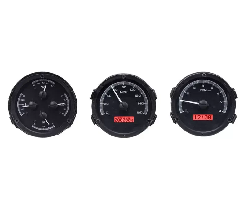 Dakota Digital VHX Instruments Black Alloy Background Red Oldsmobile Cutlass | F-85 | 442 1968-1969 - VHX-68O-CUT-K-R