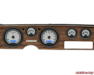 Dakota Digital VHX Instruments Silver Alloy Background Blue for 1970-1981 Pontiac Firebird - VHX-70P-FIR-S-B