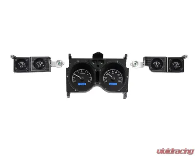Dakota Digital VHX Instruments Black Alloy Round Gauges for 1964-1977 Chevrolet Chevelle, Monte Carlo - VHX-73C-CVL-K-B