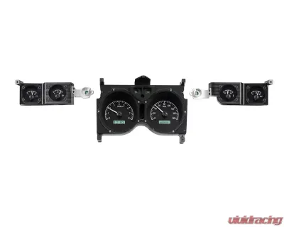 Dakota Digital VHX Instruments Black Alloy Background Round Gauges for 1964-1977 Chevrolet Chevelle, Monte Carlo - VHX-73C-CVL-K-W