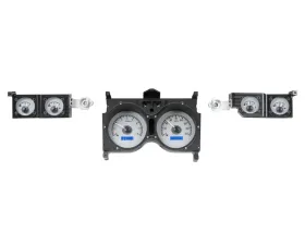 Dakota Digital VHX Instruments Silver Alloy Background Round Gauges Blue 1964-1977 Chevrolet Chevelle Monte Carlo