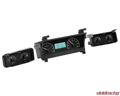 Dakota Digital VHX Instruments Black Alloy Square Gauge Set for 1964-1977 Chevrolet Chevelle, Monte Carlo - VHX-73C-MAL-K-W
