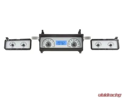Dakota Digital VHX Instruments Silver Alloy Background Square Gauges Blue for 1964-1977 Chevrolet Chevelle Monte Carlo - VHX-73C-MAL-S-B