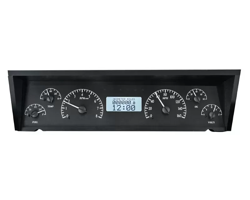 Dakota Digital VHX Instruments Black Alloy Background White Chevrolet Impala | Caprice 1977-1990 - VHX-77C-CAP-K-W