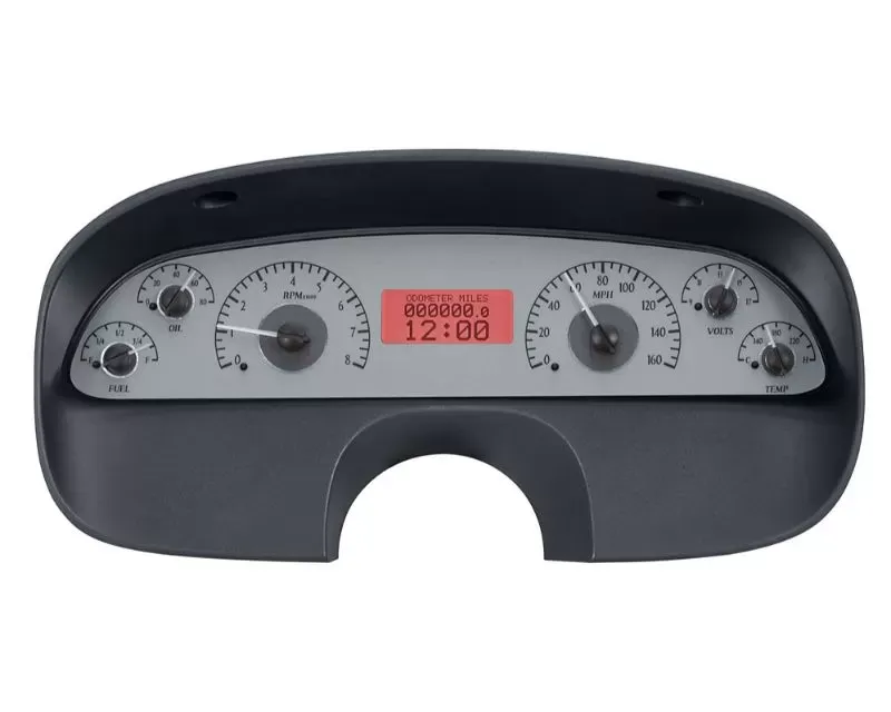 Dakota Digital VHX Instruments Silver Alloy Background Red Chevrolet Caprice | Impala SS 1991-1996 - VHX-94C-CAP-S-R