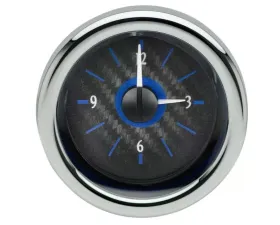 Dakota Digital VHX Clock 3 Round Universal 16-Inch Carbon Fiber Background Blue