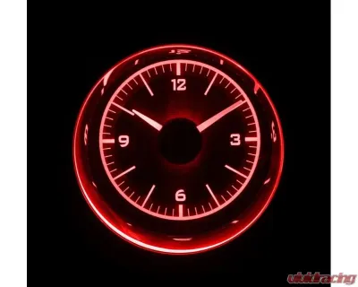 Dakota Digital VHX Clock 3 Round Universal 16" Black Alloy Background Red - VLC-16-1-K-R