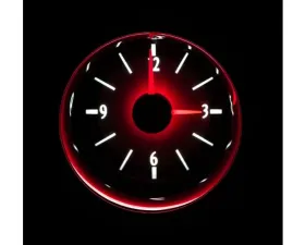 Dakota Digital Round Universal VHX Clock 3 Silver Alloy Background White