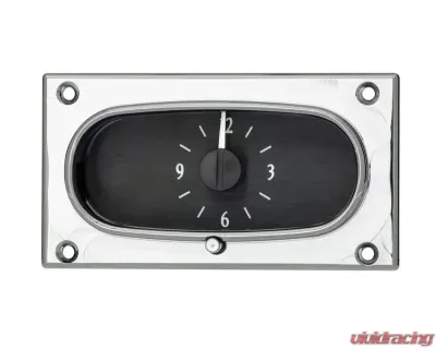 Dakota Digital Analog Clock Black Alloy Background White for 1958 Chevrolet Impala - VLC-58C-IMP-K-W