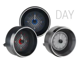 Dakota Digital Analog Clock for 1963-1967 Chevrolet Corvette, Black Alloy Background, White Needles
