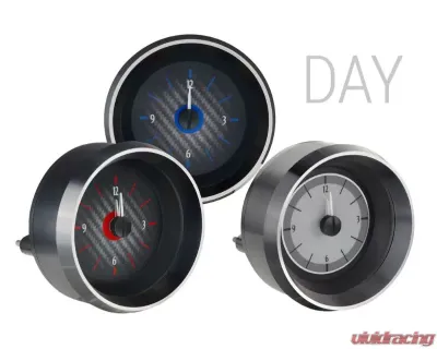 Dakota Digital Analog Clock Silver Alloy Background White for 1963-1967 Chevrolet Corvette - VLC-63C-VET-S-W