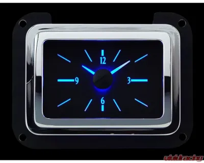 Dakota Digital VLC-40F-K-B Analog Clock Blue Display Black Alloy Face for 1940 Ford Car - VLC-40F-K-B