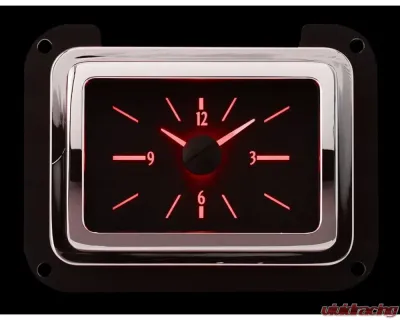 Dakota Digital VLC-40F-K-R Red Display Black Alloy Analog Clock for 1940 Ford Car - VLC-40F-K-R