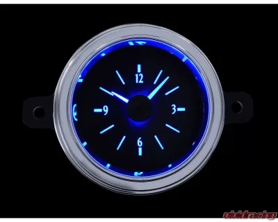 Dakota Digital VLC-49F-K-B Blue Display Black Alloy Analog Clock for 1949-1950 Ford Car - VLC-49F-K-B