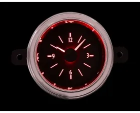 Dakota Digital Analog Clock Red Display Black Alloy Face for 1949-1950 Ford Cars