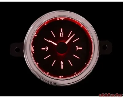 Dakota Digital Analog Clock Red Display Black Alloy Face for 1949-1950 Ford Cars - VLC-49F-K-R