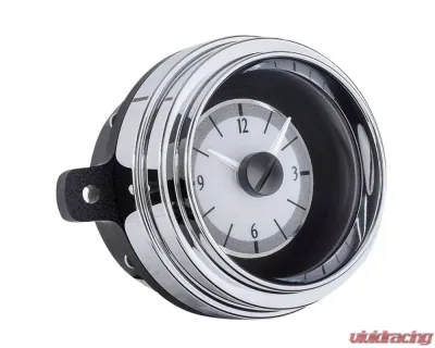 Dakota Digital Red Display Silver Alloy Style Face Analog Clock for 1949-1950 Ford Car - VLC-49F-S-R