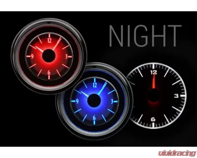 Dakota Digital Analog Clock White Display Silver Alloy Face for 1955-1956 Chevrolet Car - VLC-55C-S-W