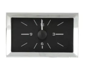 Dakota Digital VLC-57C-K-W Analog Clock for 1957 Chevy Car, White Display, Black Alloy Face