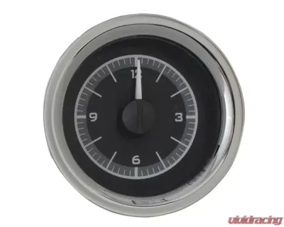 Dakota Digital White Display Black Alloy Analog Clock for 1958-1962 Chevrolet Corvette - VLC-58C-VET-K-W