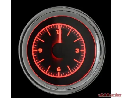 Dakota Digital Analog Clock Red Display Black Alloy Face for 1958-1962 Chevrolet Corvette - VLC-58C-VET-K-R