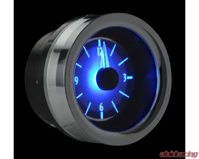 Dakota Digital Blue Display Silver Alloy Analog Clock for 1958-1962 Chevrolet Corvette - VLC-58C-VET-S-B