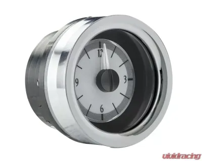 Dakota Digital Red Display Silver Alloy Analog Clock for 1958-1962 Chevrolet Corvette - VLC-58C-VET-S-R