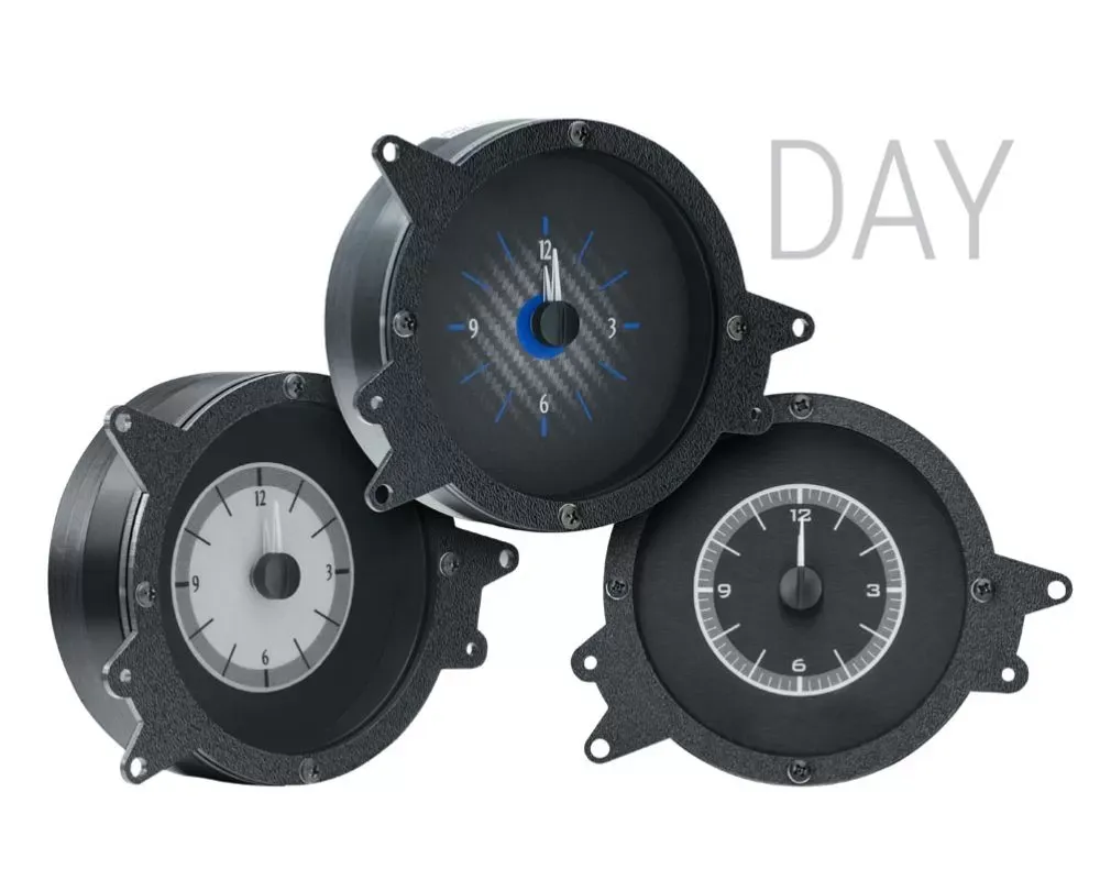 Dakota Digital Red Display Silver Alloy Style Face Analog Clock Ford Mustang 1969-1970 - VLC-69F-MUS-S-R