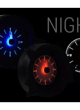Dakota Digital Blue Display Carbon Fiber Style Analog Clock for 1969-1970 Ford Mustang                                     - VLC-69F-MUS-C-B - Image 2