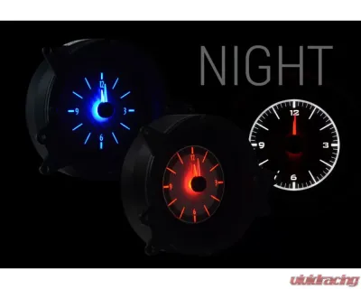Dakota Digital Blue Display Carbon Fiber Style Analog Clock for 1969-1970 Ford Mustang - VLC-69F-MUS-C-B