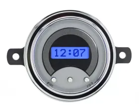 Dakota Digital VLK-49F-S-B Blue Display Silver Alloy Digital Clock for 1949-1950 Ford Car
